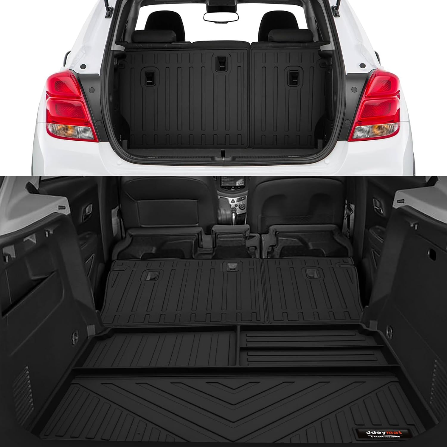 for 2013-2023 Chevy Trax/Buick Encore(Not fit Encore GX) Floor Mats Trunk Cargo Liner and Backrest Mat All Weather TPE Rubber Protection Mat Accessories (Full Set)