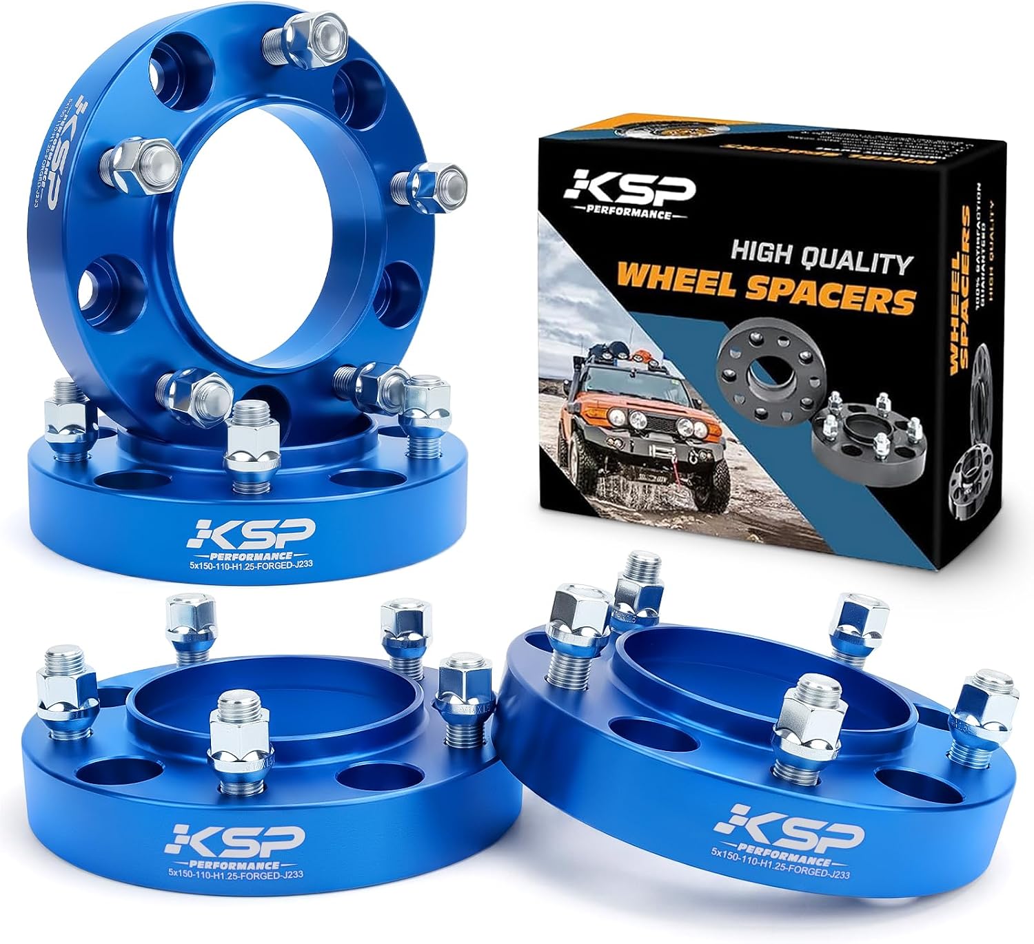 KSP 1.25inch 5X150 Spacers Compatible with to-yo-ta Tundra 2007-2021/Sequoia 2008-2021/Land Cruiser 2009-2016, 5 Lug Wheel Spacers for Lexus LX570 2008-2016 with M14x1.5 Studs 110mm Hub Bore, 4 pcs