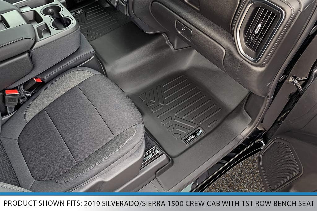 MAXLINER Custom Fit Floor Mats 2 Row Liner Set Compatible with 2019-2025 Chevrolet Silverado 1500