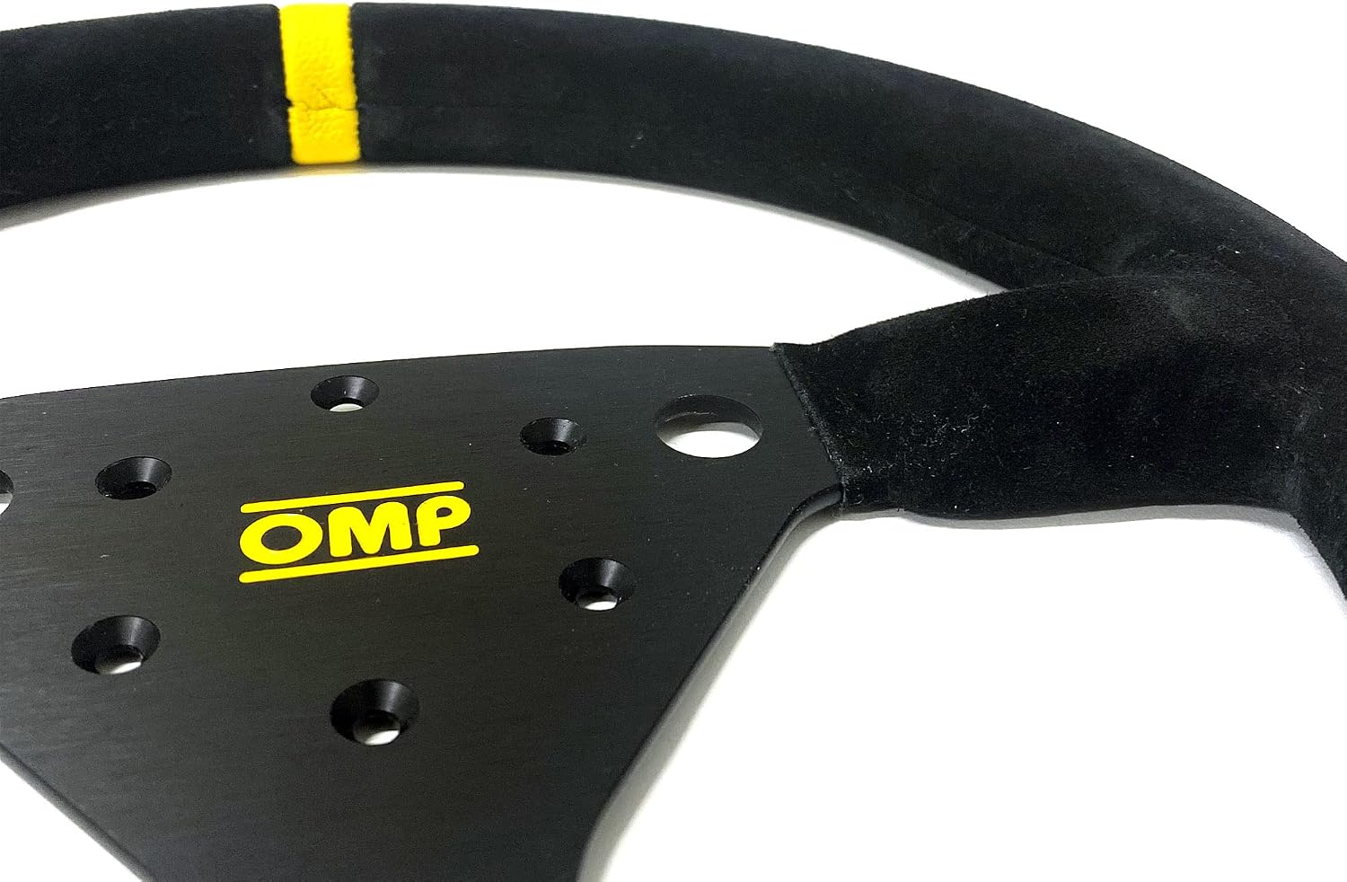 OMP 320 SP Steering Wheel Black Grip Silver Center