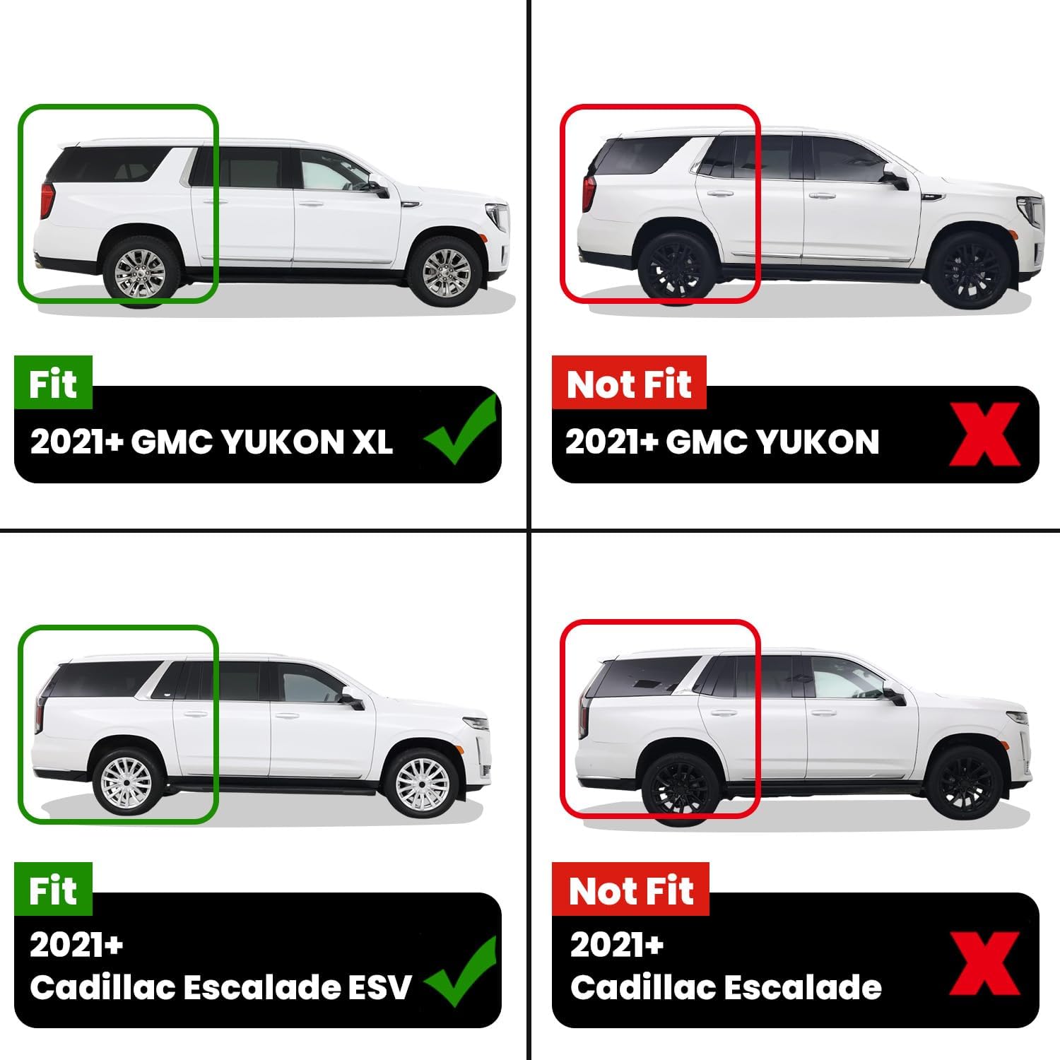 LASFIT Floor Mats 2021-2026 & Only 8 Seats (Not for 7/9 Seats) for Chevrolet Chevy Suburban/GMC Yukon XL (Only Yukon XL, Not Fit Yukon)/Cadillac Escalade ESV (Only Escalade ESV, Not Fit Escalade)