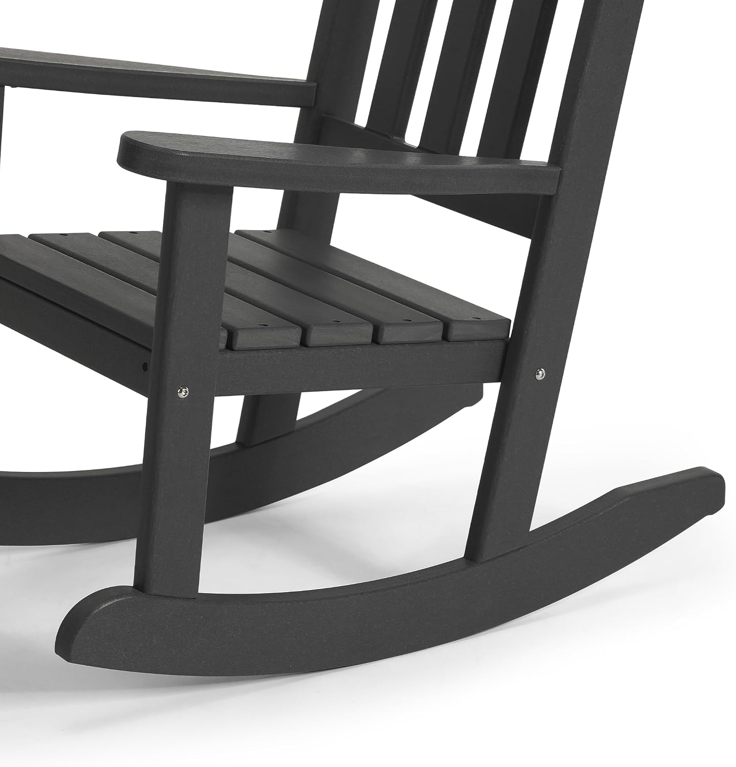 WestinTrends Malibu 3-Piece Kids Outdoor Rocking Chairs Set with Kids Square Side Table, Gray