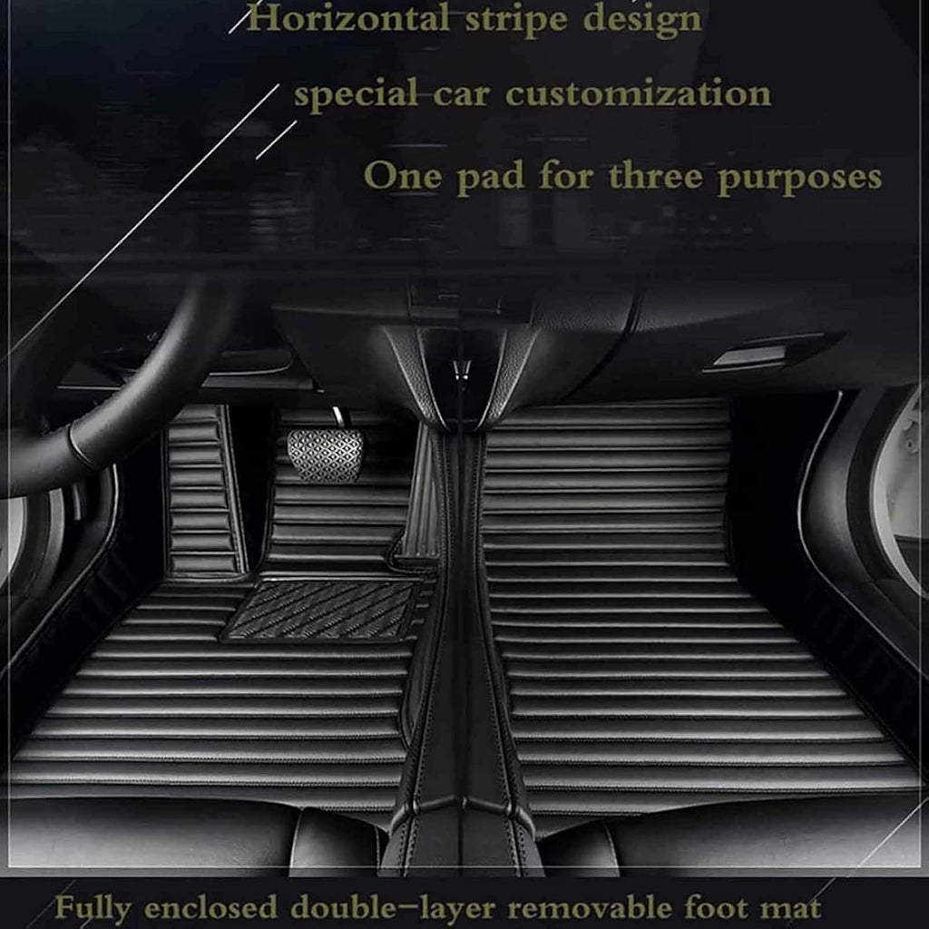 Custom All-Weather Car Floor Mats for Renault Captur 2014-2017, Waterproof Anti-Slip Leather Mats Full Coverage 3D Design Cargo Liners Accessories, Wine Red