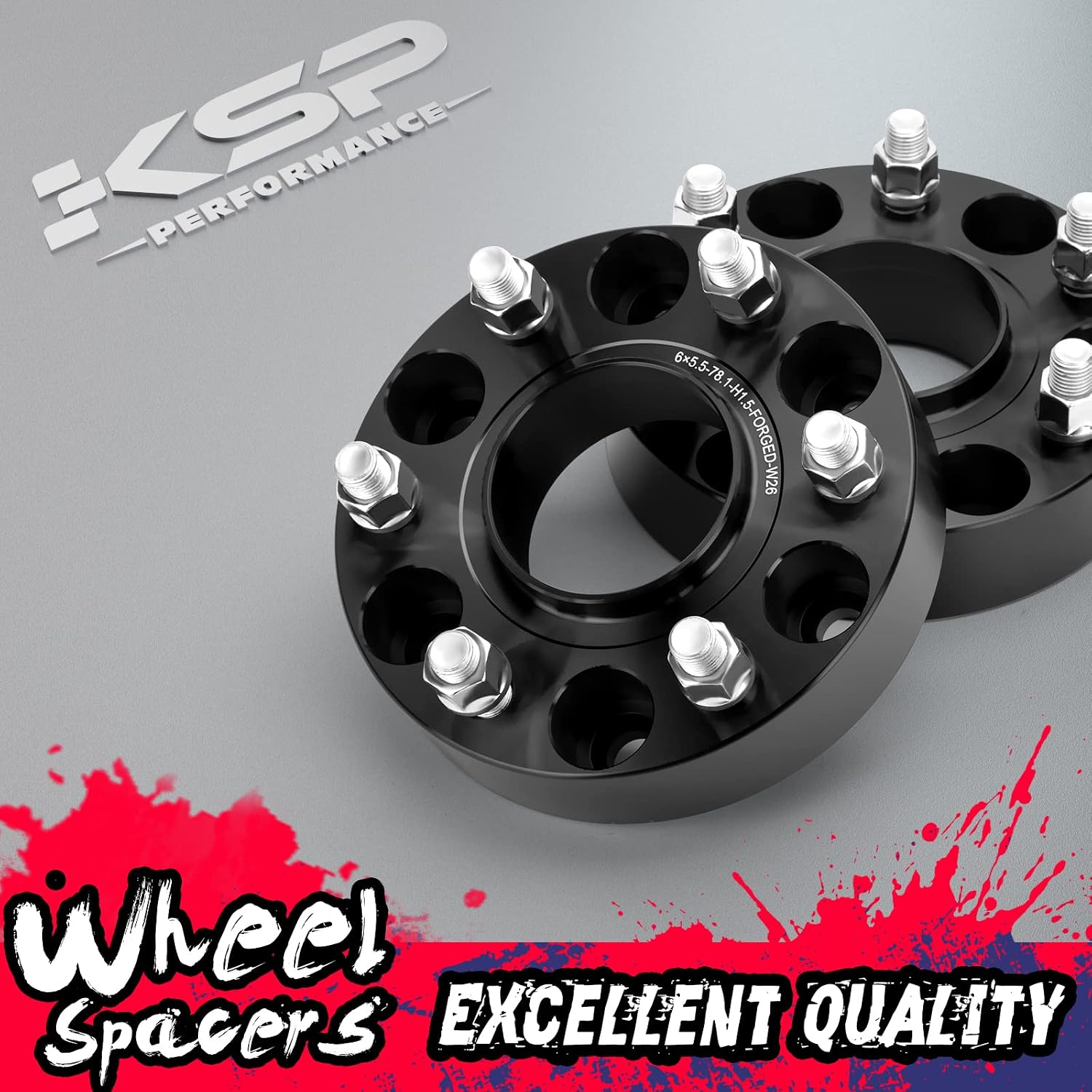 KSP 6X5.5 Wheel Spacers for Silverado Sierra,1.5'(38mm) Real Forged Spacers with 78.1mm Hub Bore M14x1.5 Studs fit for Tahoe Avalanche Express Suburban Sierra Yukon