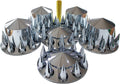 ABS Plastic Chromed Hubcaps Front and Rear Wheel Axle Cover Set with 33mm Thread-On Lug Nut Covers for Semi Trucks (Pointed)