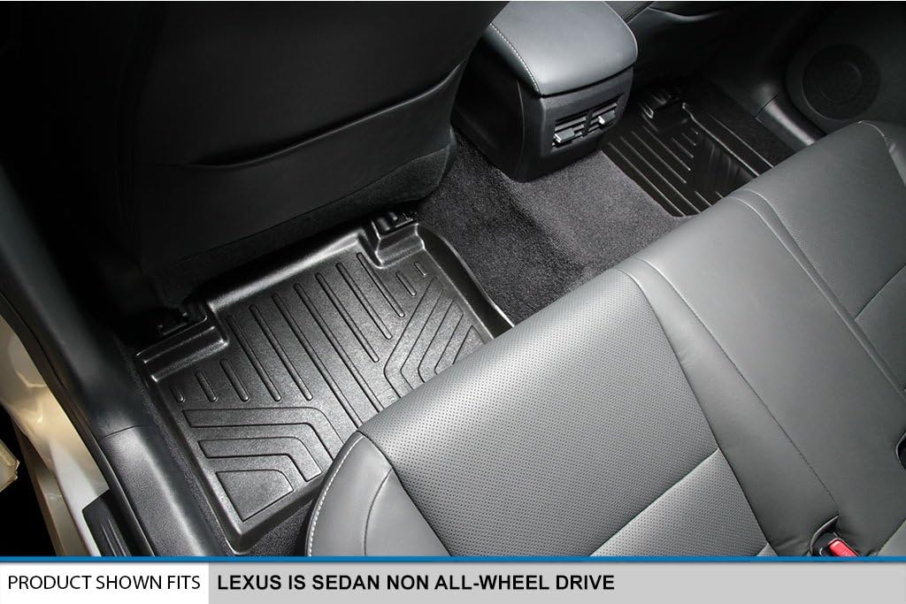 MAXLINER Floor Mats 2 Rows and Cargo Liner Set Black for 2014-2019 Lexus IS Sedan Rear Wheel Drive Only