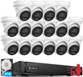 Anpviz 16CH 4K PoE Security Camera System Commercial, 16pcs H.265+ Wired 8MP IP Cameras Outdoor with Mic, Smart Color Night Vision, 12MP/8MP 16Channel PoE NVR with 4TB HDD for 24/7 Recording（H Series）