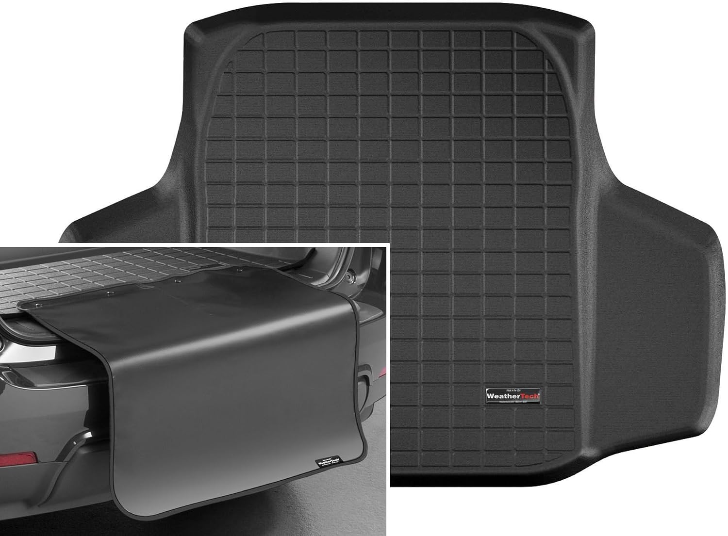 WeatherTech Cargo Trunk Liner with Bumper Protector for Honda Accord Hybrid, Accord, Accord - Trunk with Bumper Protector (401080SK), Black