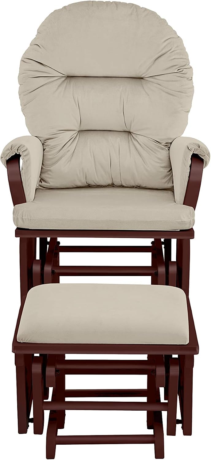 Suite Bebe Glider with Ottoman, Madison, Espresso and Beige - Quick Ship