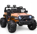 Blitzshark 24V MAX Ride-on Truck 2 Seater 4WD Kids Electric Vehicle 4x4 XXL Battery Powered Car, with 480W Ultra Powerful Motor, 7AH Battery, Remote Control, Full-Metal Suspension& DIY Sticker, Golden