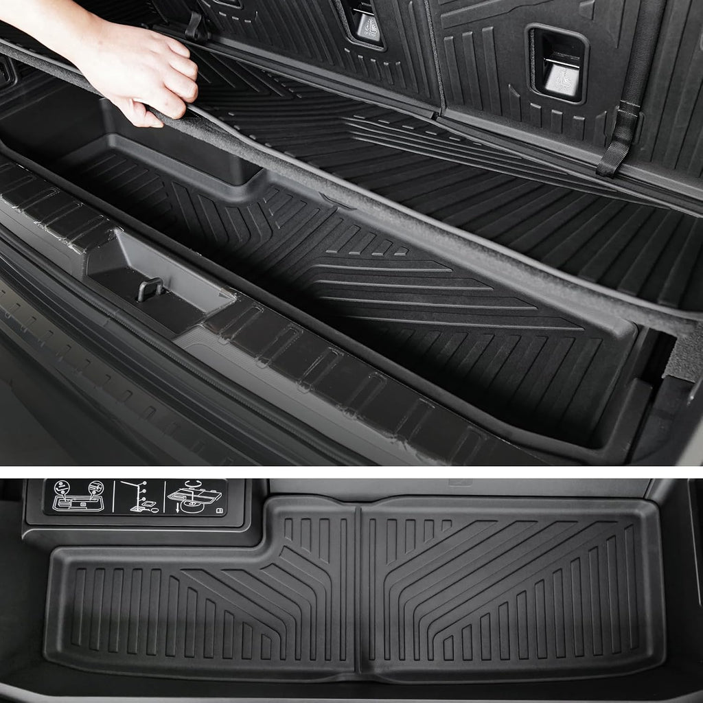 Floor Mats Cargo Mat Backrest Mats Trunk Lower Storage Mat for 2019-2026 Subaru Ascent Accessories, All-Weather TPE Trunk Mat Cargo Liner Door Sill Protector(Floor Mats+2-in-1 Cargo Mat)