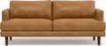 SIMPLIHOME Livingston Sofa - 76' Wide x 33' High Top Grain Genuine Leather Sofa in Sienna, Mid-Century Modern Loveseat for Living Room with Removable Feather-Wrapped Cushions and Solid Wood Frame