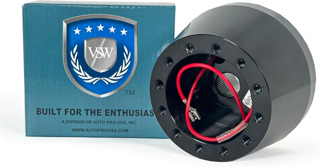 VSW Steering Wheel Hub Adapter 6 Bolt (Black) Compatible with 1968-78 Ford Mustang, 78-91 Bronco, 68-73 Cougar STH1010BLK