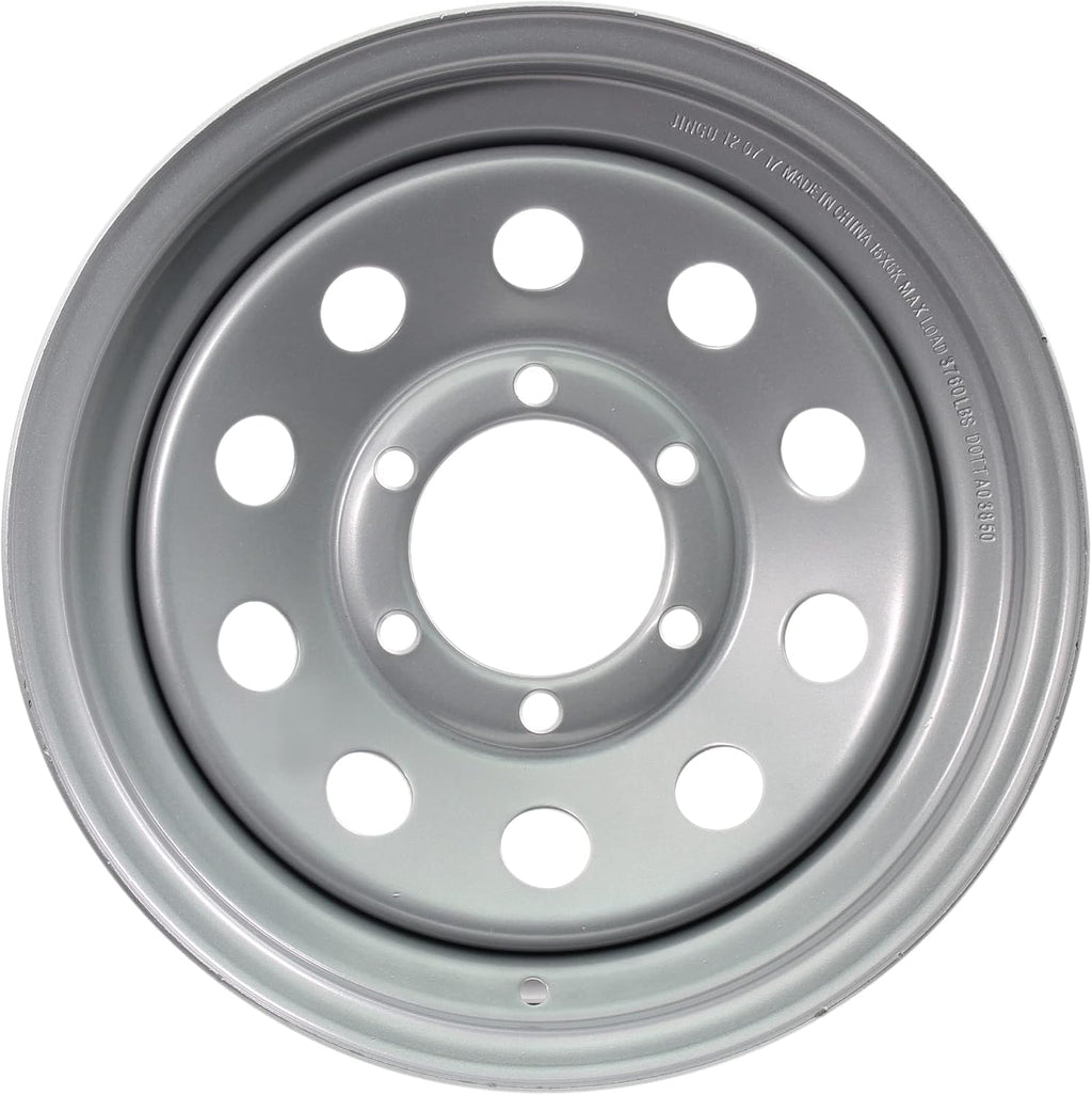 eCustomrim 2-Pack Trailer Wheel 16X6 16 Inch 6 Lug Silver Modular Rim | 16 X 6 Silver Grey Rim, 6 Lug on 5.5 Inch Bolt Pattern, 4.25 Inch Center Bore, 3760 Lbs Max Load, Trailer Tire Use Only
