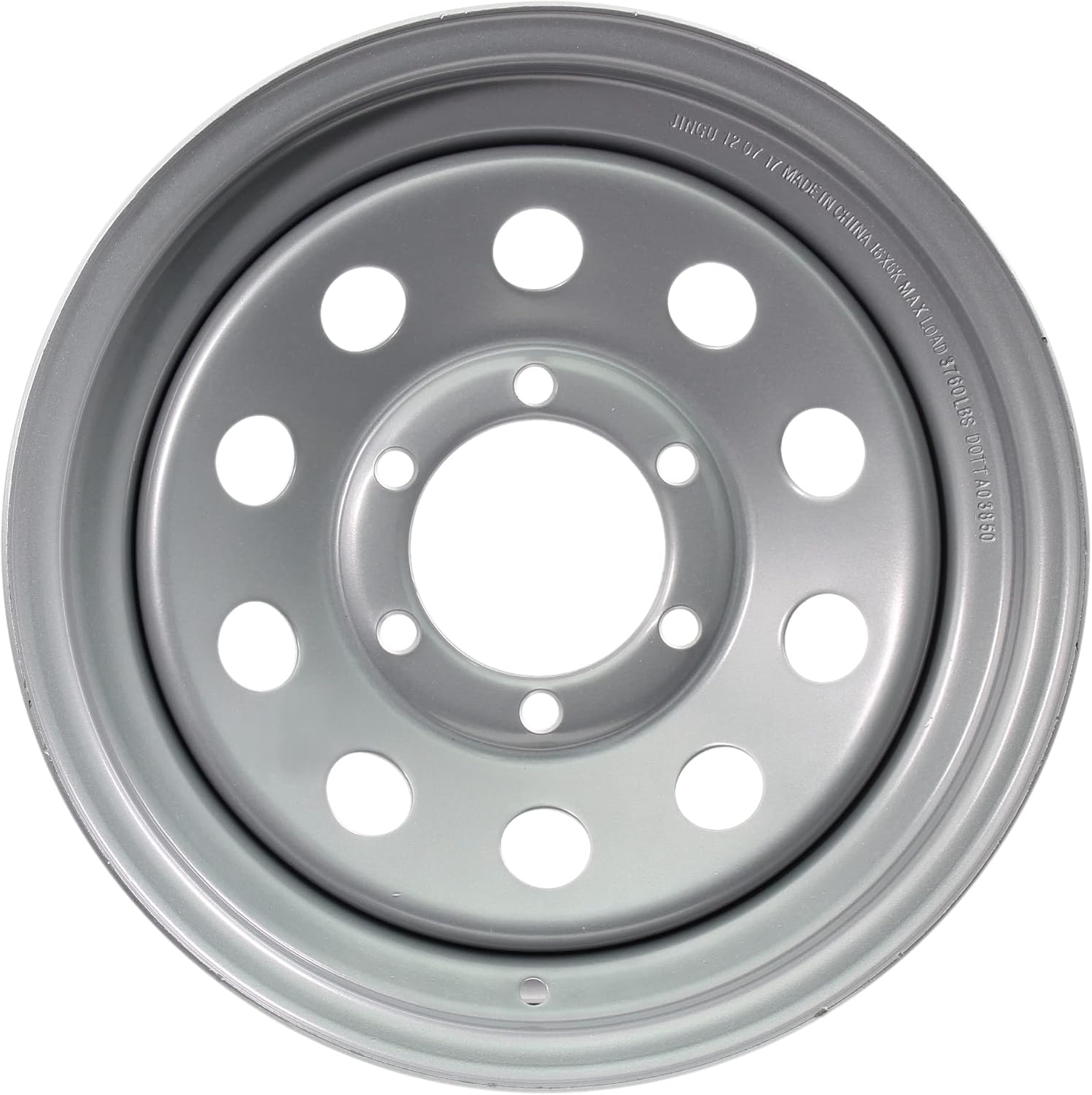 eCustomrim 2-Pack Trailer Wheel 16X6 16 Inch 6 Lug Silver Modular Rim | 16 X 6 Silver Grey Rim, 6 Lug on 5.5 Inch Bolt Pattern, 4.25 Inch Center Bore, 3760 Lbs Max Load, Trailer Tire Use Only
