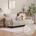 Quilted Grand Sofa Covers for 4 Cushion Couch, Couch Cover for Grand Sofa Washable, Soft Cozy Couch Protector, Oversized Grand Sofa Slipcovers Water-Repellent (Grand Sofa 98', Beige Cream)