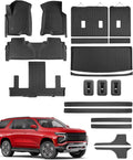 Floor Mats for Chevy Tahoe for GMC Yukon 2021-2026 (Fit 7 Seats), All-Weather Floor Mats, Cargo Liner, Backrest Mats & Door Sill Guards for Tahoe for Yukon Denali Accessories 2021-2025 2026