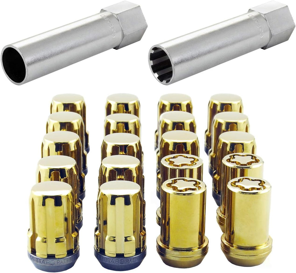 McGard 65557GDC SplineDrive Wheel Installation Kit (M12 x 1.5 Thread Size) - Gold Chrome with Wheel Locks - for 5 Lug Wheels