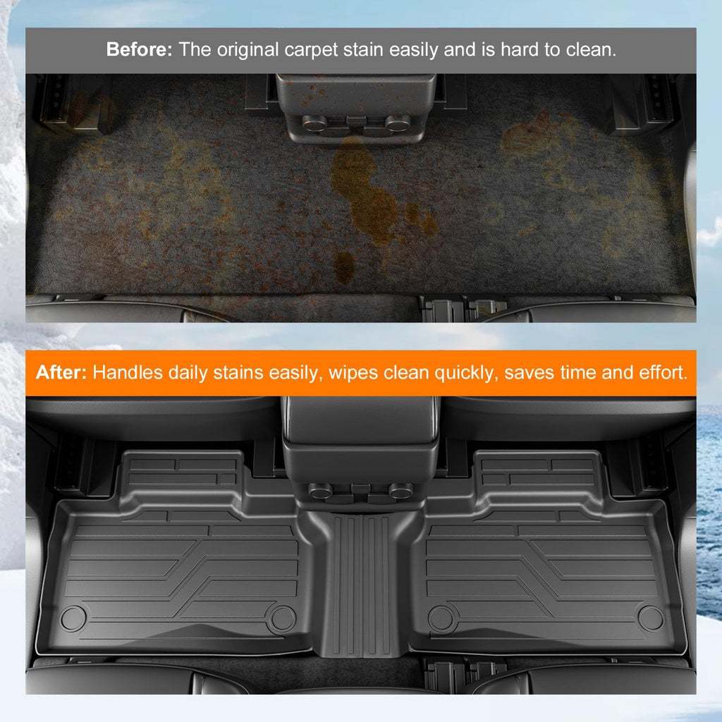 powoq 7 Seats Floor Mats Compatible with 2020-2026 Ford Explorer Cargo Mat Cargo Liner Floor Liner TPE Replacement for 2020-2026 Ford Explorer Accessories (Trunk Mat+Backrest Mats+Floor mats)