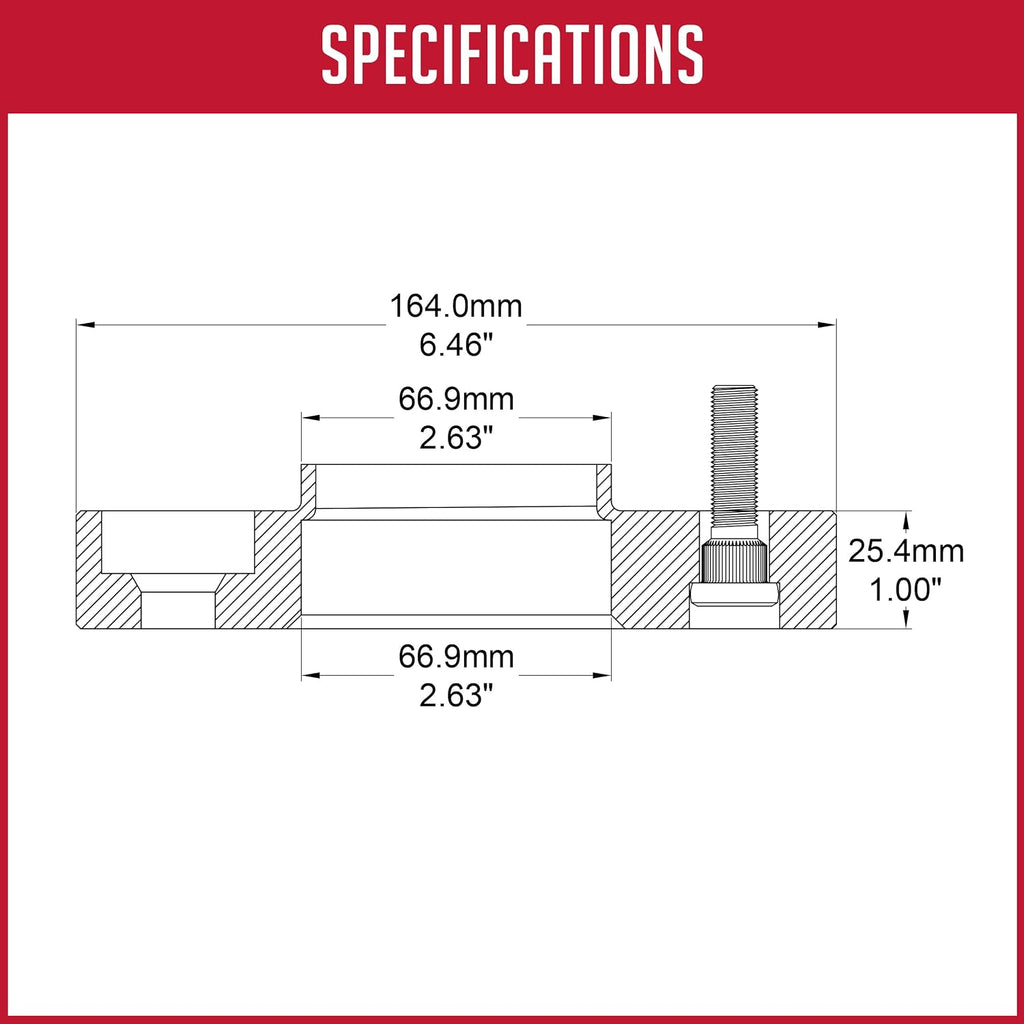 Wheel Accessories Parts 4 Pcs Hub Centric Wheel Spacers 6 on 120mm 6x120mm 1.00 Inch Thick 66.9mm Hub M14x1.5 14x1.5 Thread Stud Fits Chevrolet Blazer Colorado ｜ GMC Acadia Canyon