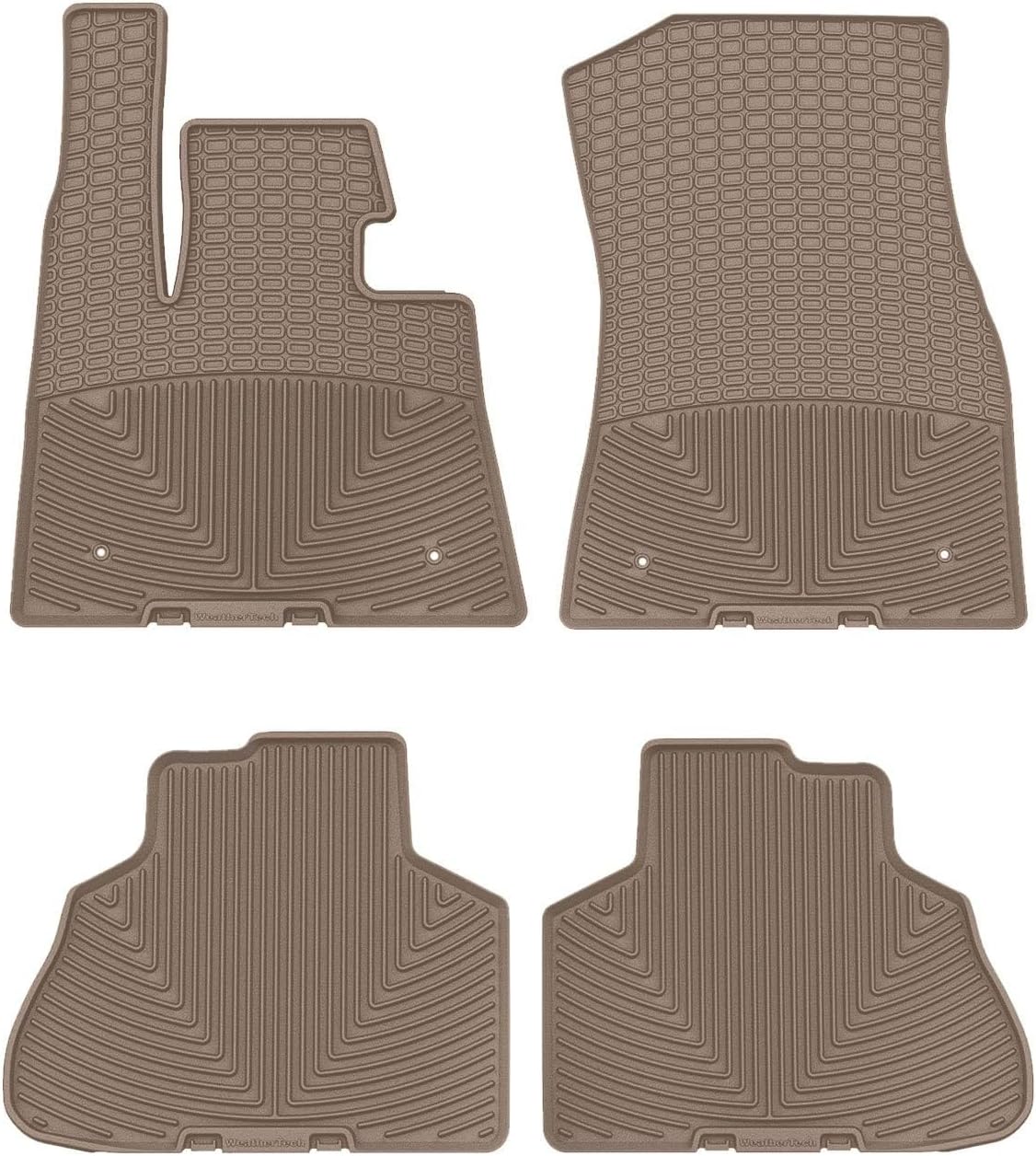 WeatherTech All-Weather Floor Mats for BMW X5 50e, X5 40i, X5 M Competition - 1st & 2nd Row (W565TN-W566TN), Tan