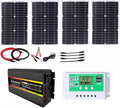 10000W Complete Solar Inverter Kit Rv Solar Panel Kit Includes 50A Controller And100W Solar Panel Suitable for Home and Outdoor Power Generation(12V-110V)