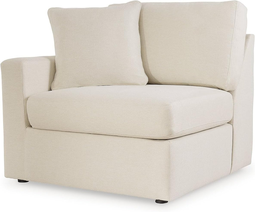 Signature Design by Ashley Casual Modmax Stain Resistant U-Shape Right-Arm Facing 4-Piece Sectional with Chaise and Reversible Cushion, Beige
