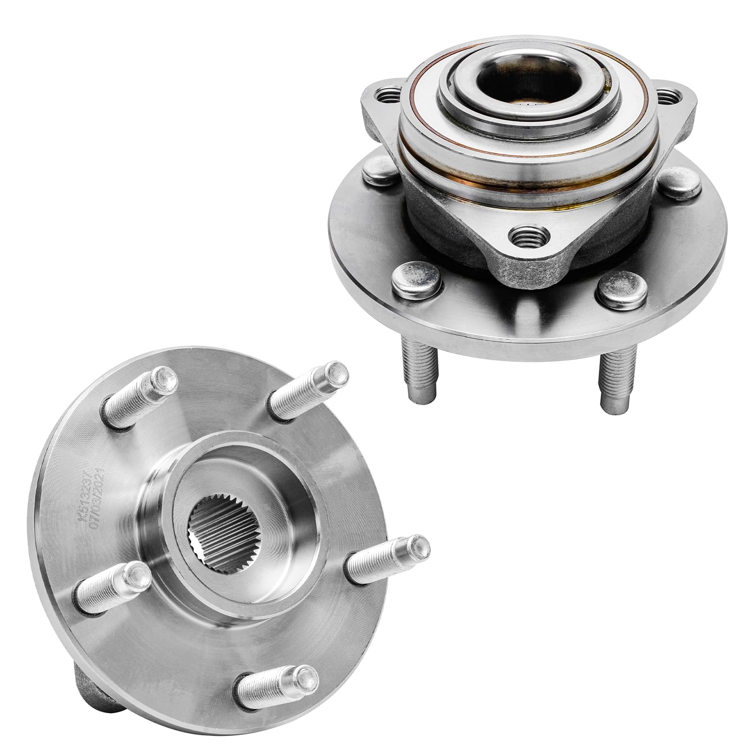 Detroit Axle - Front 2pc Wheel Bearing Hubs for 2006 2007 2008 Chevy HHR, 2 Wheel Bearing and Hubs Assembly Replacement