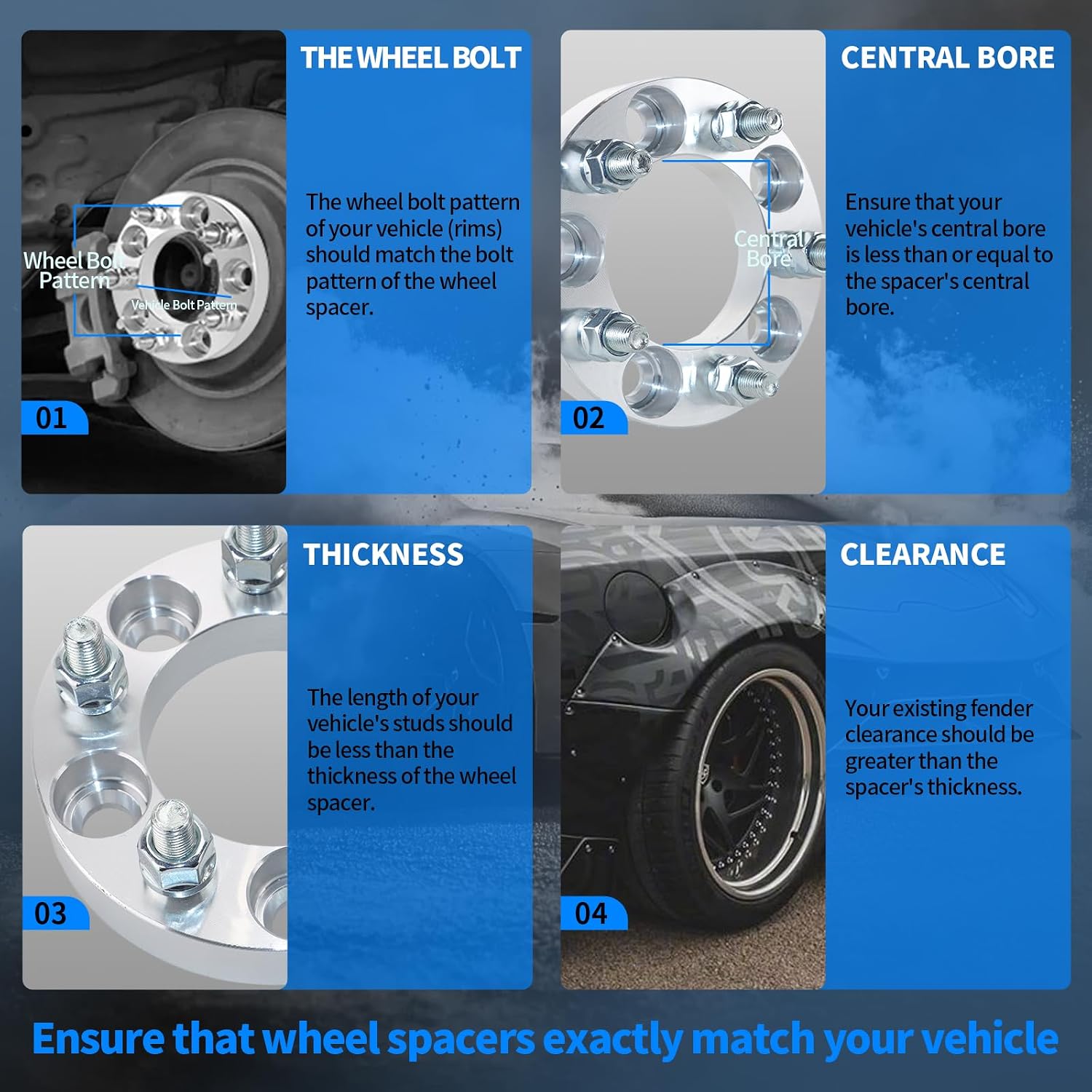 8x170 to 8x6.5 Wheel Adapters 1.5 inch, Lug Centric Wheel Adapters (Changes Bolt Pattern) with M14x1.5 Studs 130mm Hub Bore,4Pcs Adapters