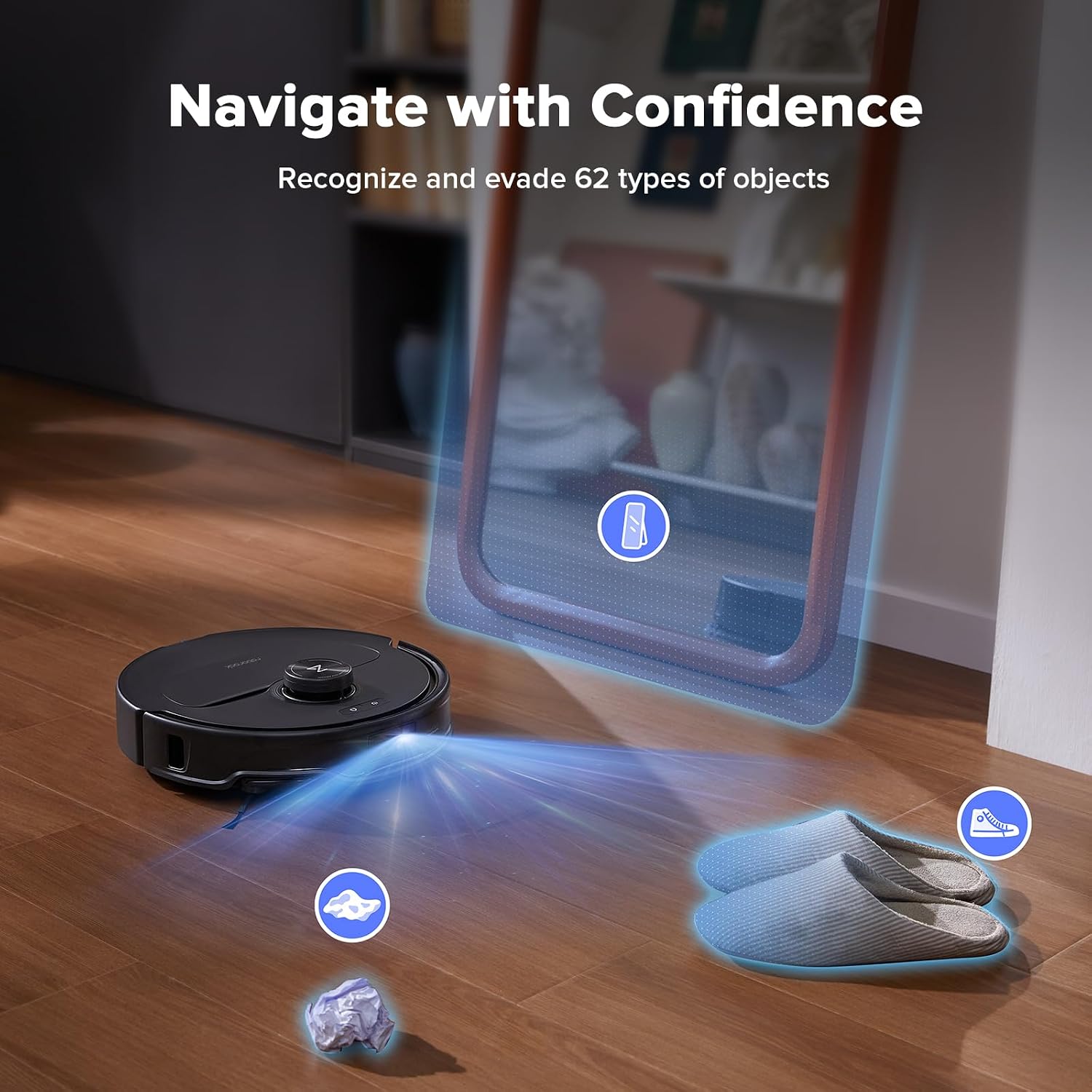 roborock Qrevo Master Robot Vacuum and Mop Combo, 10,000Pa Suction, FlexiArm Design Side Brush & Mop, Auto Mop Washing & Drying, Self-Emptying&Refilling, Dock Self-Cleaning, Obstacle Avoidance, Black