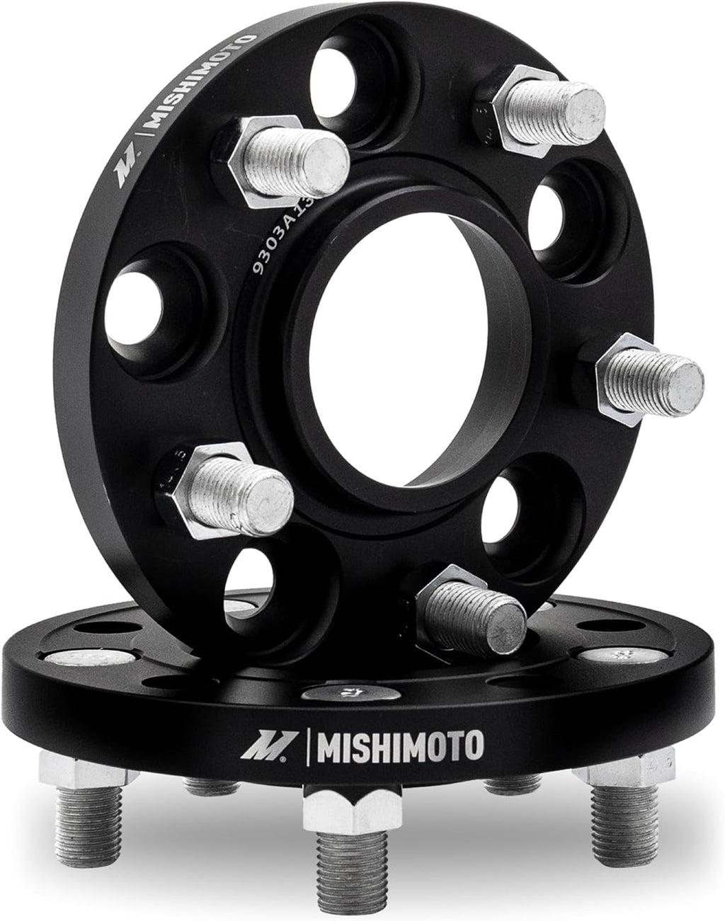Mishimoto Wheel Spacers, 5x114.3, 64.1 Center Bore, M14x1.5, 15mm Thick, Black