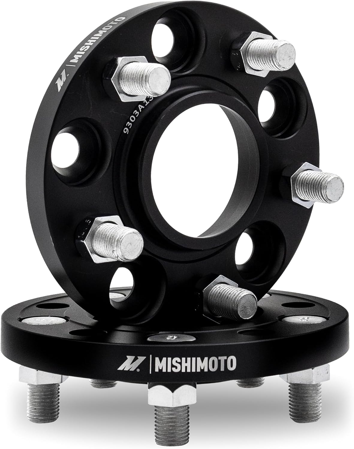 Mishimoto Wheel Spacers, 5x114.3, 64.1 Center Bore, M14x1.5, 15mm Thick, Black