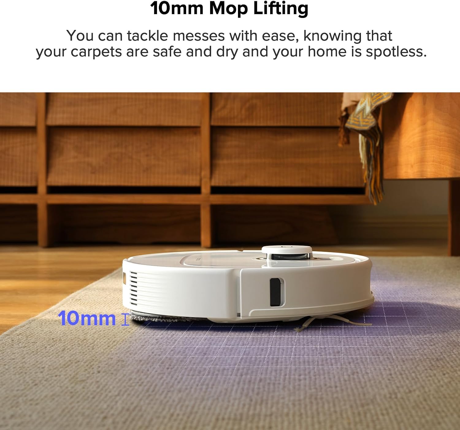 roborock Qrevo Pro Robot Vacuum and Mop with FlexiArm Design Edge Mopping, Dynamic Hot Water Mop Washing and Auto Mop Drying, Intelligent Dirt Detection, 7,000 Pa Suction, Ideal for Carpets