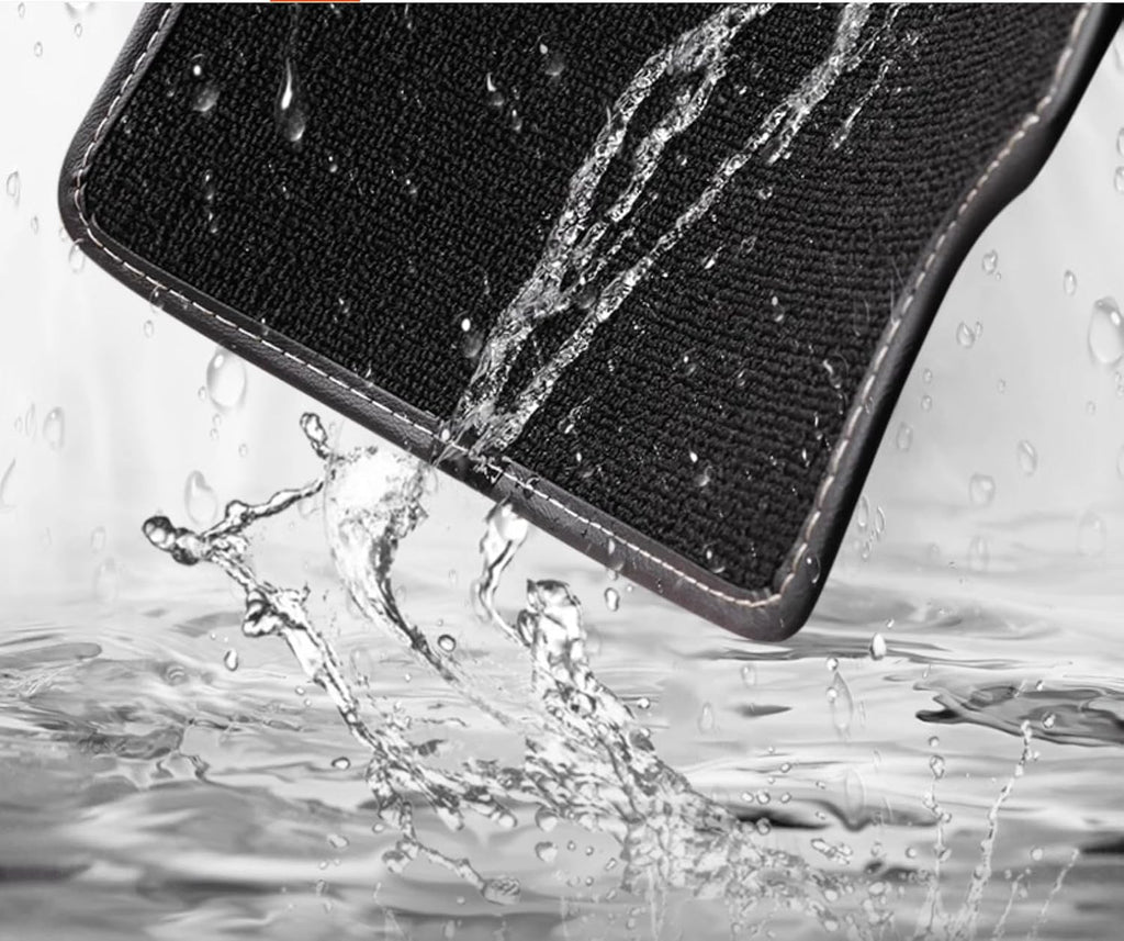 Compatible with Tesla Model Y(2020-2025) Floor Mats Luxury Leather + Topper Carpet Compatible with Tesla Model Y 5 Seater Floor Liners All-Weather (Black/Beige)