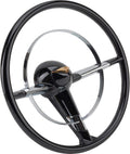 Speedway Motors 1955-56 Chevy Car 15' Steering Wheel, Easy Install, Fits Original Column & Components, Chrome Finish, Enhanced Interior Space, Black Finish (Paintable), Ideal for Driver Projects