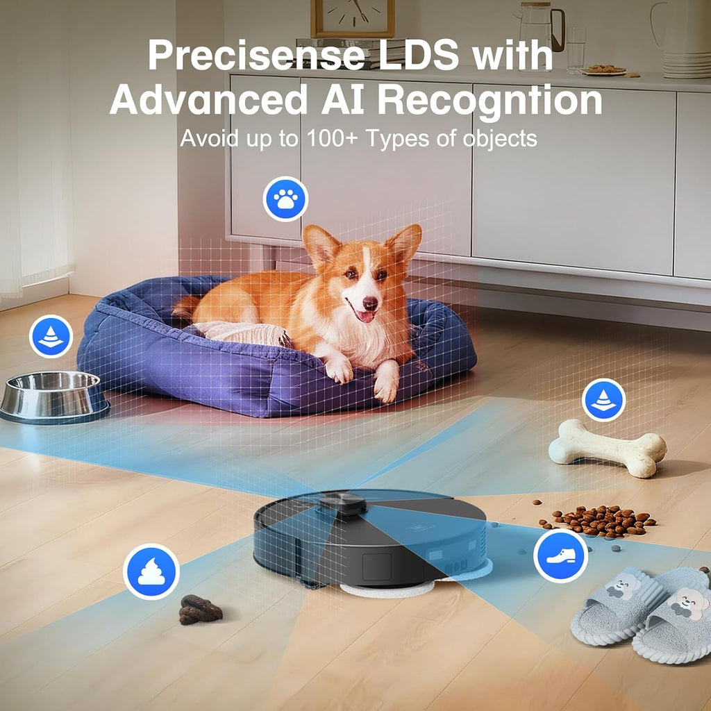 Bcdroid A10 Ultra Robot Vacuum and Mop, 25,000Pa Suction, Triple Lift System, Self-Emptying, Self-Refilling, All-in-One Self-Cleaning Station, AI Obstacle Avoidance