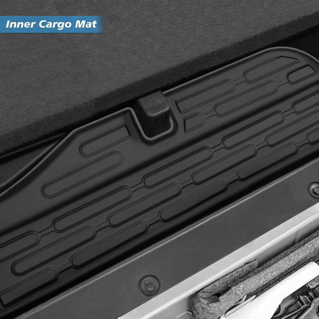 Floor Mats for Ford Bronco 4 Door 2026-2021 Full Sets All Weather Floor Mat for Ford Bronco Accessories 2026 2025 2024-2021 Rear Back Seat Cover Protector Trunk Frunk Cargo Liner Black