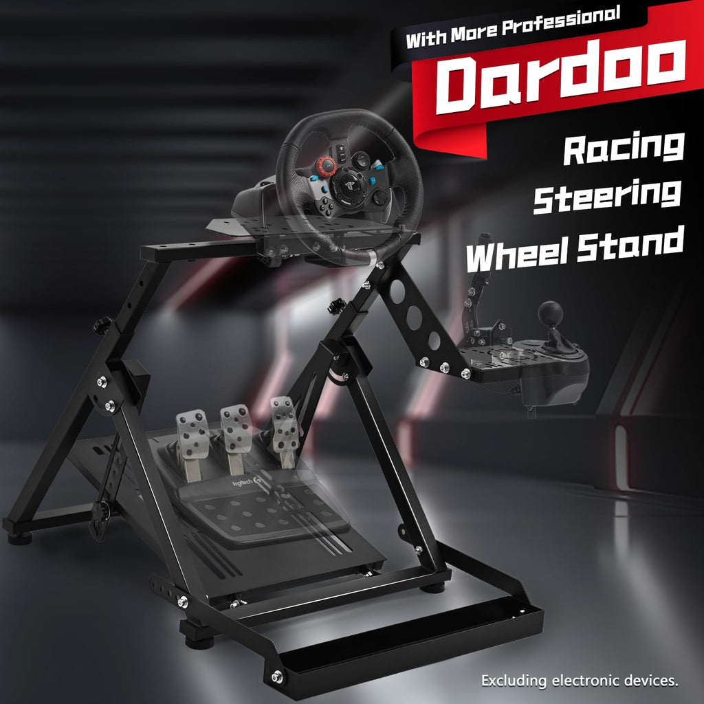 Dardoo X Frame Racing Wheel Stand Foldable Fit for Logitech G25 G27 G29 G920, for Thrustmaster T300RS GT Adjustable Racing Simulator Steering, NOT Included Wheel Pedal Handbrake and Shifter