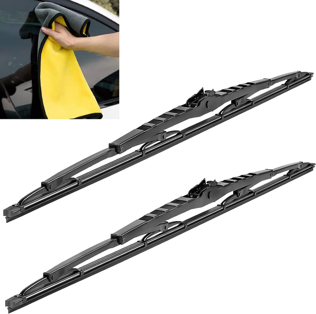 40 Inch Wiper Blade RV Pair or Motorhome rv windshield wipers 40 inch 16mm J Hook with 1 Pcs Car wash towel 40'/40'(Set of 2）