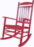 Rocking Rocker-A040RD Red Wood Porch Rocker/Outdoor Rocking Chair -Easy to Assemble-Comfortable Size-Outdoor or Indoor Use