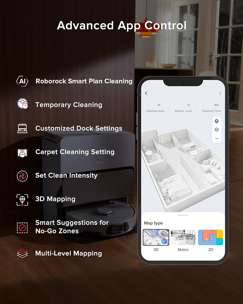 roborock S8 Max Ultra Robot Vacuum and Mop, Auto Mop Washing&Drying, Dirt Detection, Self-Emptying, 8000Pa Suction, 20mm Mop Lifting, White (Renewed)