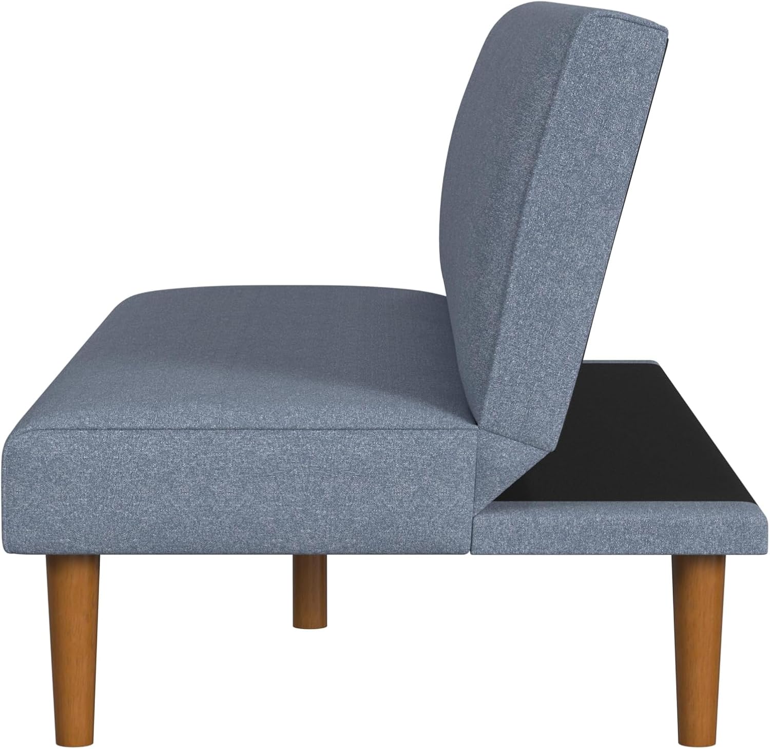 Spatial Order Upholstered Bergen Convertible Futon Sofa Bed, Modern Sofa Couches for Living Room, Small Spaces, Dorm, Apartment, Blue Woven