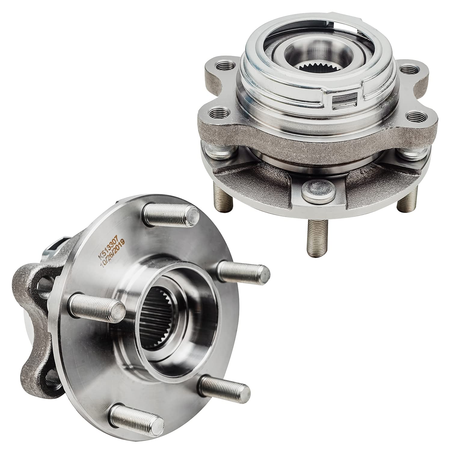 Detroit Axle - 2 Front Wheel Bearing Hubs for 2009-2017 Nissan Murano 2011 Quest, Replacement Wheel Bearing and Hub Assembly Set, Pair Hubs