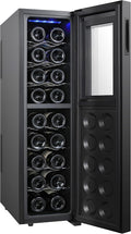 Koolatron Urban Series 18 Bottle Slim Dual Zone Wine Cooler, Thermoelectric Wine Fridge, Freestanding Wine Refrigerator for Home Bar, Kitchen, Apartment, Condo, Cottage