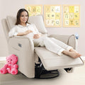 Power Recliner Gliders for Nursery, Electric Swivel Rocker Recliner Chair, Comfy Upholstered Living Room Reclining Rocking Chairs with Lumbar Support (Cream, 41' X 40' X 36')