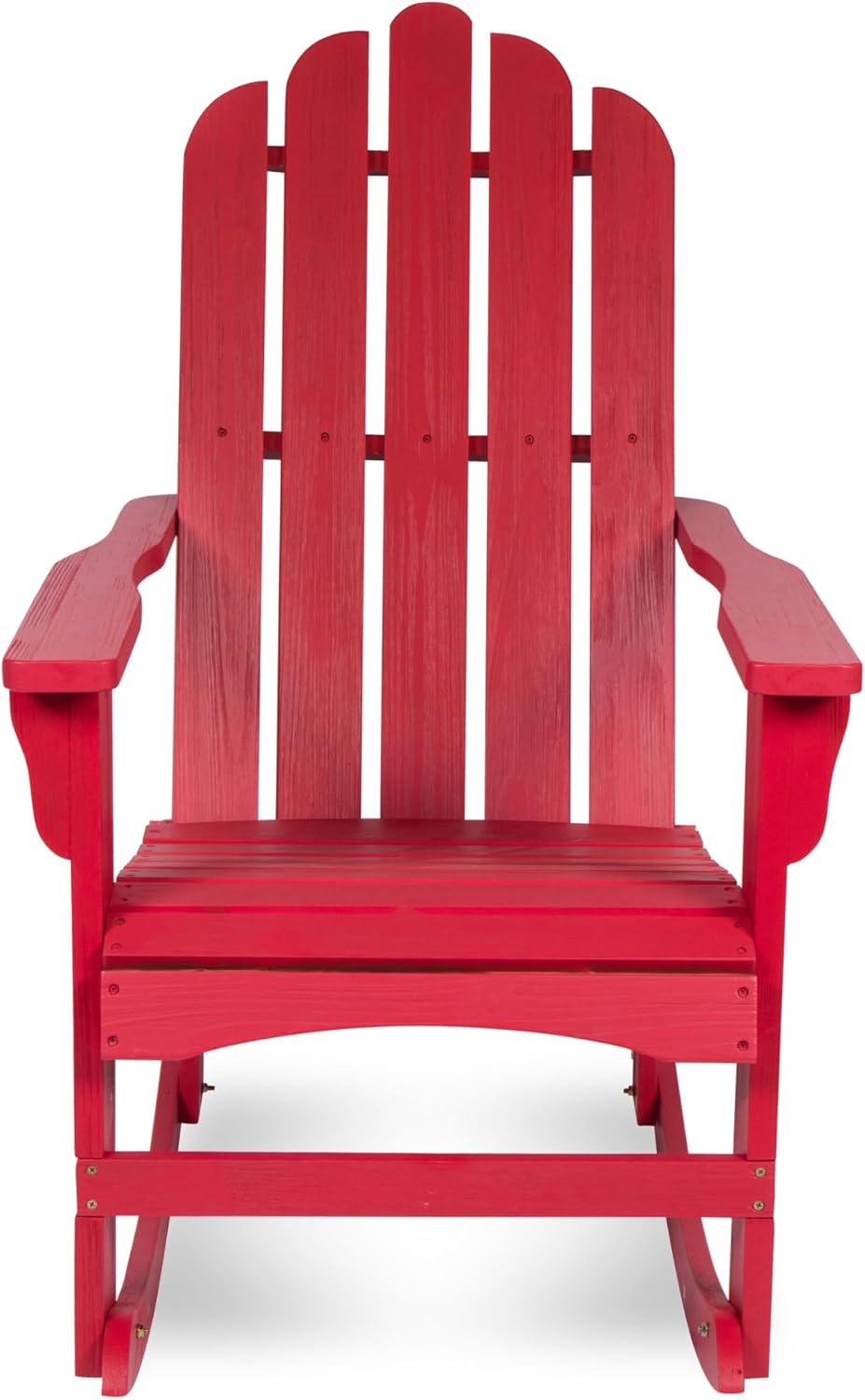 Shine Company 4699CR-142 Marina II Wooden Outdoor Rocking Adirondack Chair, Classic Red