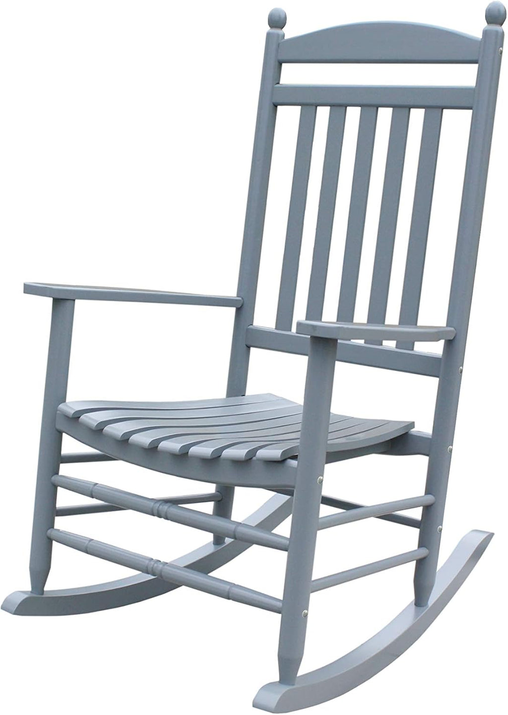 Rocking Rocker-A040GY Grey Wood Porch Rocker/Outdoor Rocking Chair -Easy to Assemble-Comfortable Size-Outdoor or Indoor Use