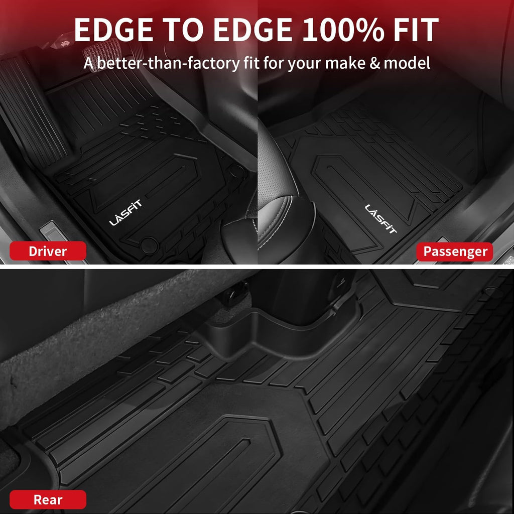 LASFIT Floor Mats for Chevrolet Chevy Equinox/GMC Terrain Car Mats 2018-2024 (Not Fit Equinox Ev), All Weather TPE Custom Fit Automotive Floor Mats for Cars, 1st and 2nd Row Car Floor Mats Full Set