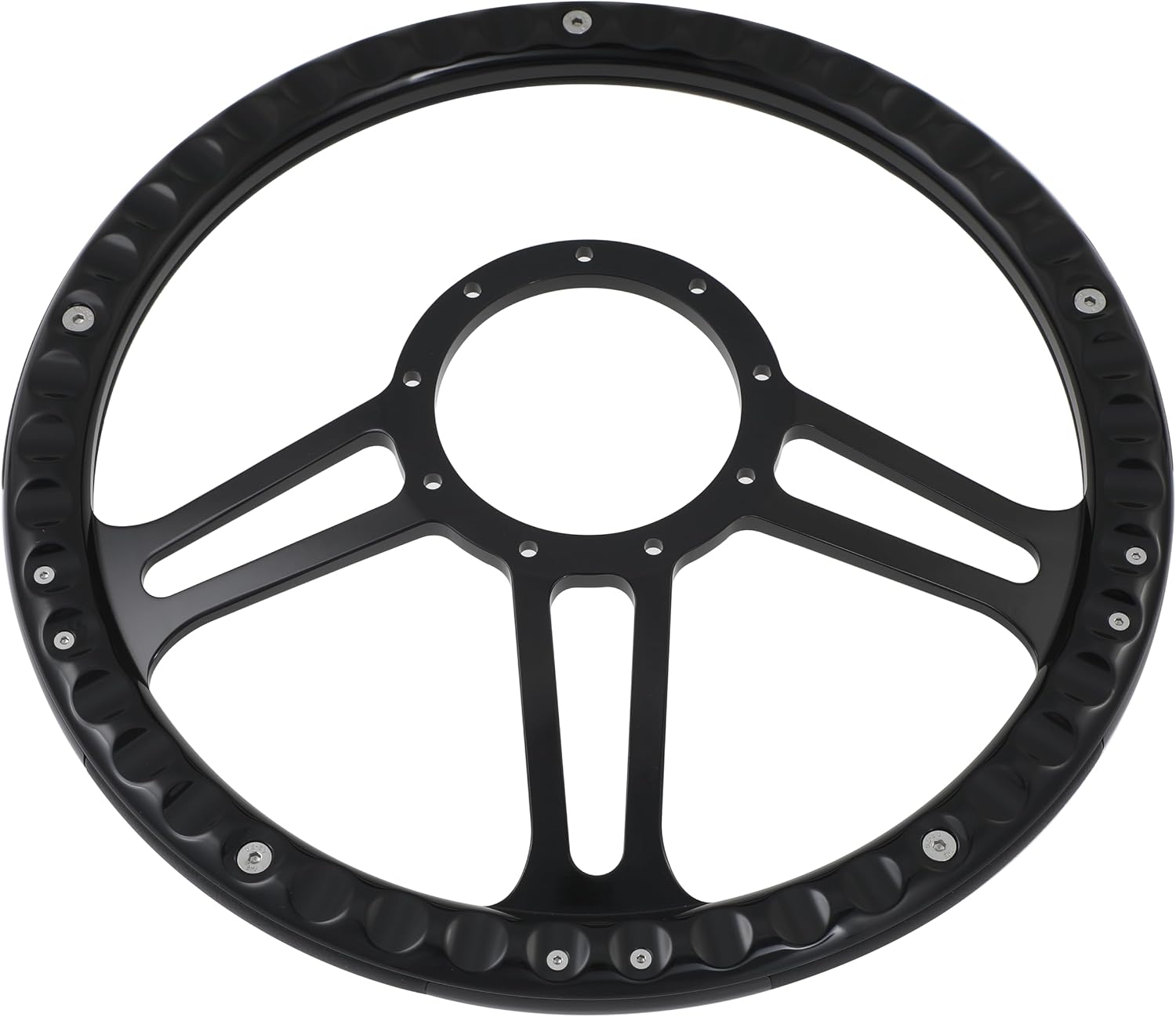 14'' Billet Half Wrap 9 Bolts Steering Wheel with 2'' Dish and Horn Button(Blue)