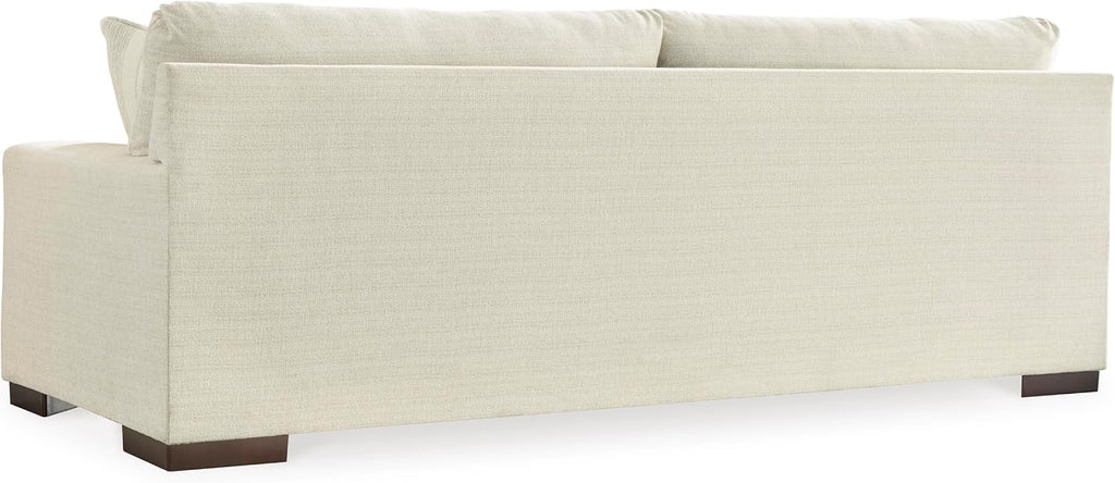 Signature Design by Ashley Maggie Contemporary Upholstered Sofa with Accent Pillows, Off-White